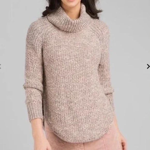Prana Women's Mainspring Knitted Turtleneck Collared Pullover Sweater Sz Medium - Picture 1 of 8